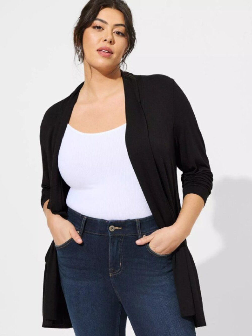 torrid Super Soft Black Knit Open Cardigan